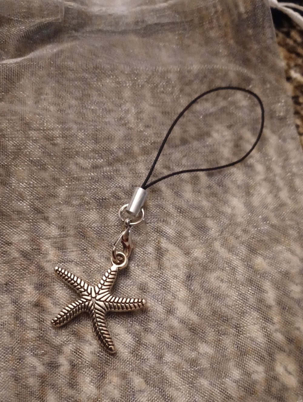 4/$60 Silver Starfish Charm With Story Card